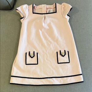 Janie and Jack Chic Cream Kids Dress with Black Piped Trim